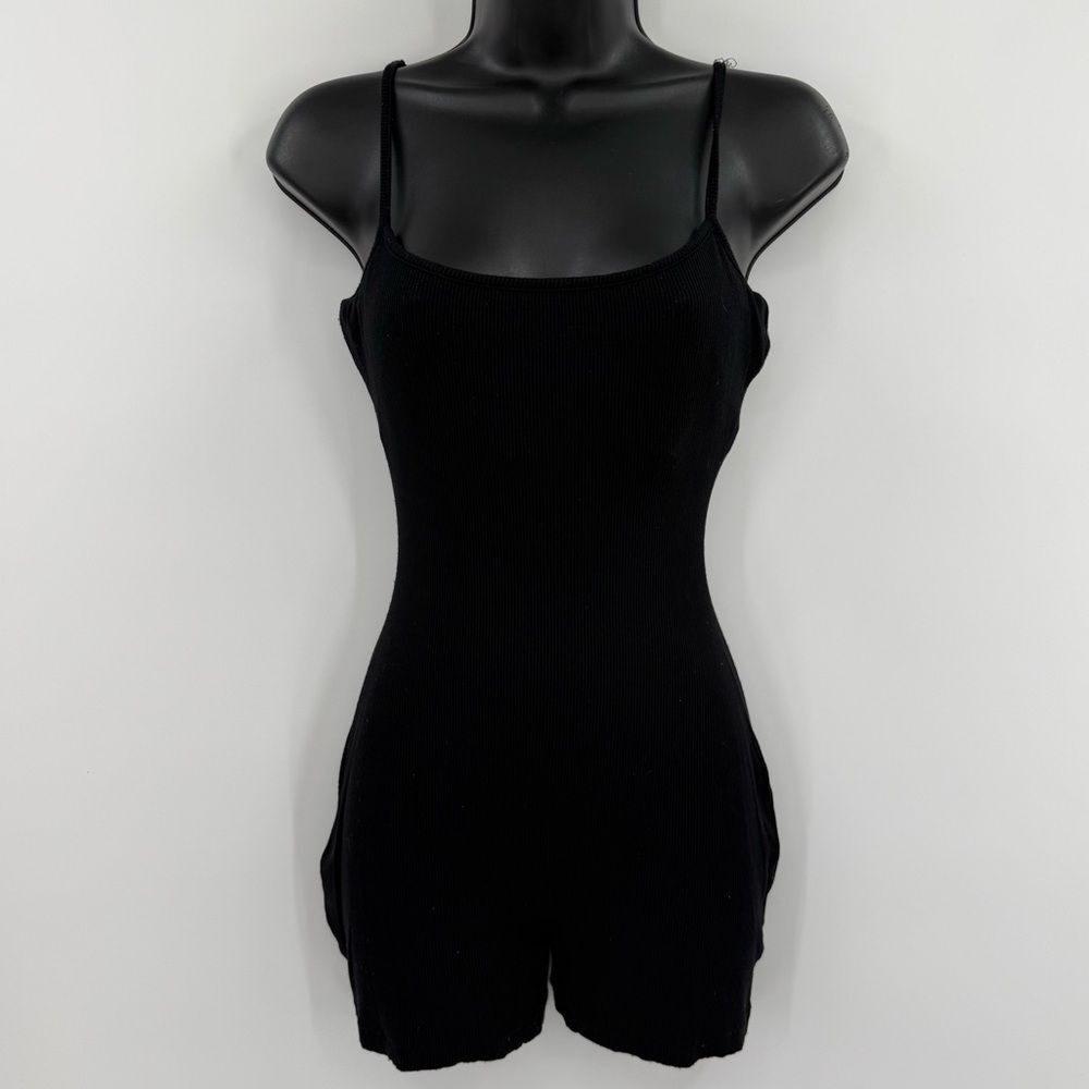 SKIMS Soft Lounge Scoop Onesie Romper in Black | Medium - Picture 3 of 7